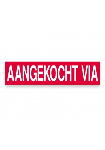 Sticker AANGEKOCHT VIA rood