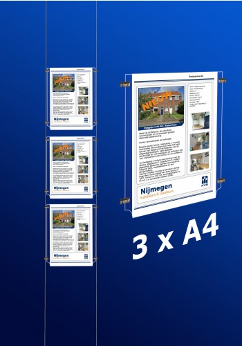 raampresentatie - raamdisplay 3 x a4