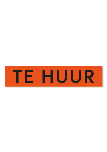 Sticker TE HUUR oranje