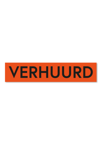 Sticker VERHUURD oranje