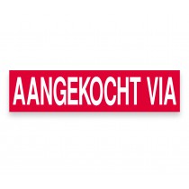 Sticker AANGEKOCHT VIA rood