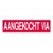 Sticker AANGEKOCHT VIA rood