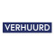 Sticker VERHUURD blauw