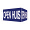 Open Huis V-bord met zuignappen (blauw)